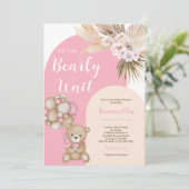 我々は女の子の赤ちゃんシャワーを待つことができる 招待状 (スタンド正面)