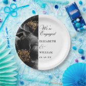 我々は婚約したフローラエレガント婚約パーティ ペーパープレート (パーティー)