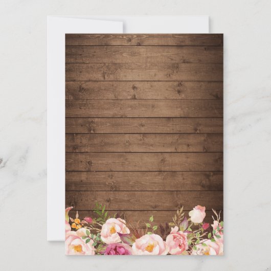 我々は婚約したフローラ素朴・レース婚約パーティ 招待状 (裏面)