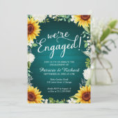 我々は婚約した婚約パーティ素朴招待状 案内状 (スタンド正面)