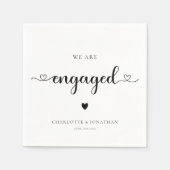 我々は婚約した婚約パーティ スタンダードカクテルナプキン (正面)