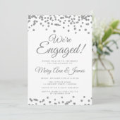 我々は婚約した!シルバーグリッター紙吹雪 招待状 (スタンド正面)