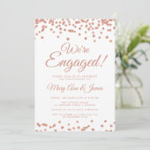 我々は婚約した!バラ金ゴールドグリッター紙吹雪白 招待状 (スタンド正面)