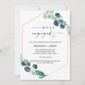 我々は婚約パーティ婚約したグリーンユーカリ 招待状 (正面)