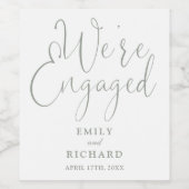 我々は婚約パーティ婚約したセージグリーン ワインラベル (シングルラベル)