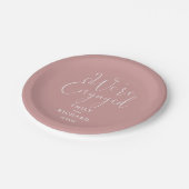 我々は婚約パーティ婚約したダスティバラピンク ペーパープレート (アングル)