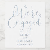 我々は婚約パーティ婚約したダスティブルー ワインラベル (シングルラベル)