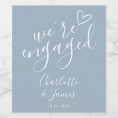 我々は婚約パーティ婚約したダスティブルー ワインラベル (シングルラベル)