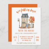 我々は家に恋に落ちた引っ越し祝いパーティーパーティー 招待状 (正面/裏面)