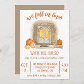 我々は家に恋に落ちた!引っ越し祝いパーティーパーティー 招待状 (正面/裏面)