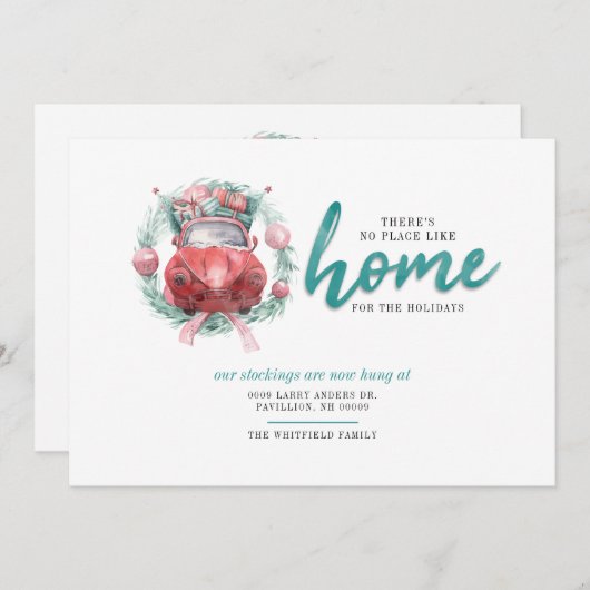 我々は家のクリスマスムービングのような場所を移動しなかった 案内状 (正面/裏面)