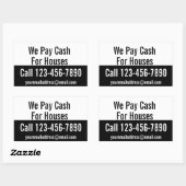 我々は家の白黒プロモーションのための現金を支払う 長方形シール (シート)