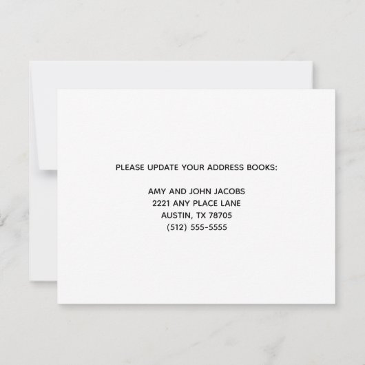 我々は家カスタムの写真のアドレス変更を移動 案内状 (裏面)