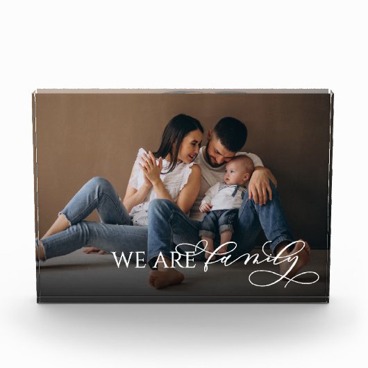 我々は家族の手書きエレガントスクリプトである フォトブロック (正面)