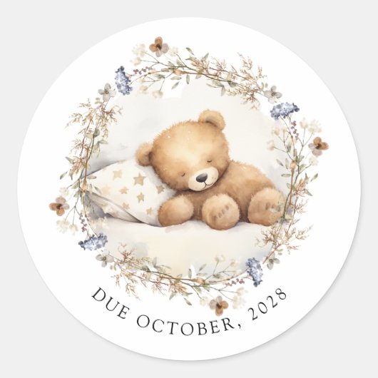 我々は寝てテディベア妊娠を待つことができる ラウンドシール (正面)