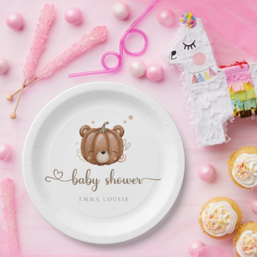 我々は小さなカボチャのクマを心底待ちできる ペーパープレート (パーティー)