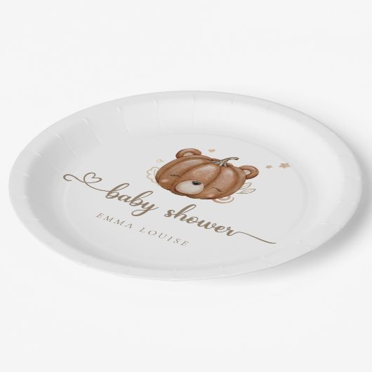 我々は小さなカボチャのクマを心底待ちできる ペーパープレート (アングル)