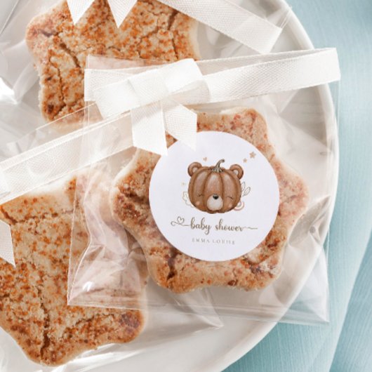 我々は小さなカボチャのクマを心底待ちできる ラウンドシール