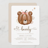 我々は小さなカボチャの赤ちゃん女の子を心から待つことができる 招待状 (正面/裏面)