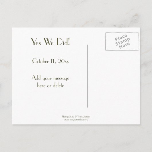 我々は山のヴィンテージで駆け落ちた；ミューアMtns呼ばれる 案内ポストカード (裏面)