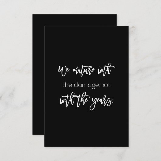 我々は年月を経ずに損害で成熟する サンキューカード (正面/裏面)