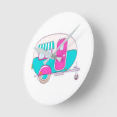 ****我々は幸せなキャンパー***時計 ラウンド壁時計 (傾斜)