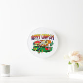 ****我々は幸せなキャンパー***時計 ラウンド壁時計 (ホーム)