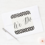 我々は幾何学的クラシックギリシャ鍵のスクリプトを結婚行う スクエアシール (封筒)