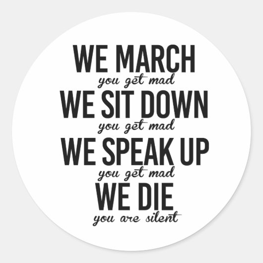 我々は座って行進し話た ラウンドシール (正面)