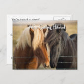 我々は引っ掛かる（2頭の馬） インビテーションポストカード (正面/裏面)
