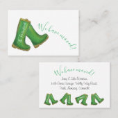 「我々は引っ越した」グリーン·ウェルリー·ブーツ 名刺 (正面/裏面)