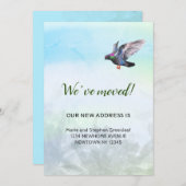 我々は引っ越した、ドーブ飛んでいる 案内状 (正面/裏面)