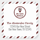 我々は引っ越しストライプのした スクエアシール (正面)