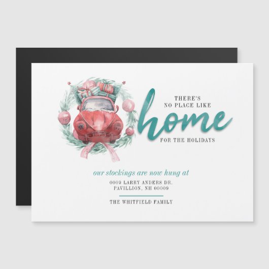 我々は引っ越しホリデーモーニングホームアナウンスメント マグネット招待状 (正面/裏面)