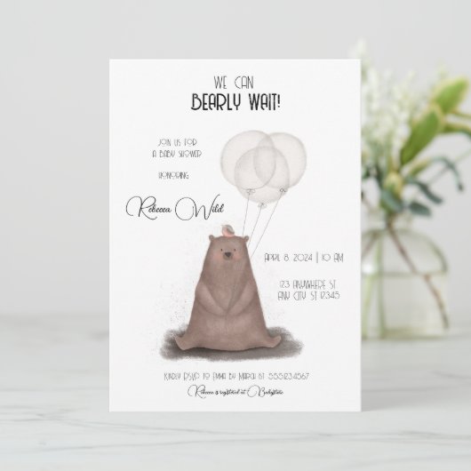 我々は待つことができる – モダンスタイルミニマル 招待状 (スタンド正面)