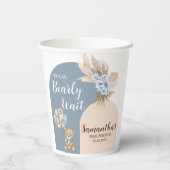 我々は待つことができ男の子ベイビーシャワー紙カップ 紙コップ (裏面)