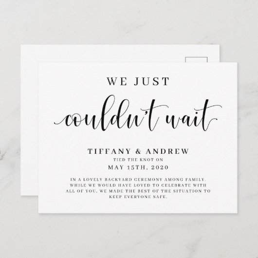 我々は待つことができ結婚なかった 案内ポストカード (正面/裏面)