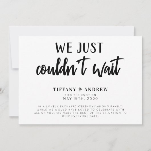 我々は待つことができ結婚なかった 案内状 (正面)