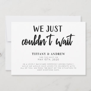 我々は待つことができ結婚なかった 案内状
