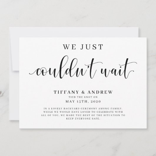 我々は待つことができ結婚なかった 案内状 (正面)