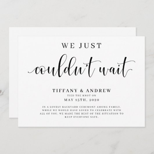 我々は待つことができ結婚なかった 案内状 (正面/裏面)