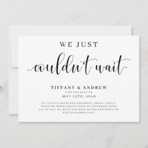 我々は待つことができ結婚なかった 案内状