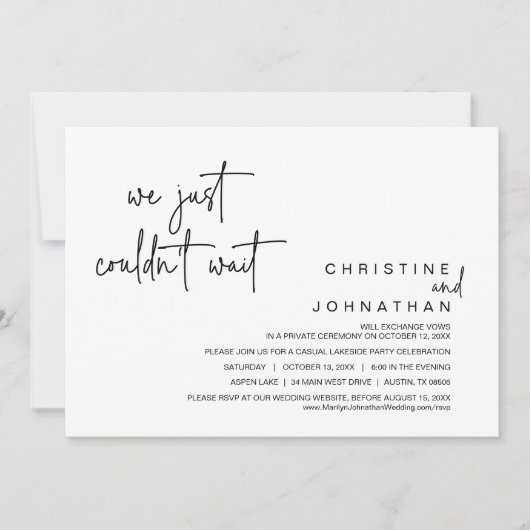 我々は待てなかった、のエロペ結婚メントパーティーinv 招待状 (正面)