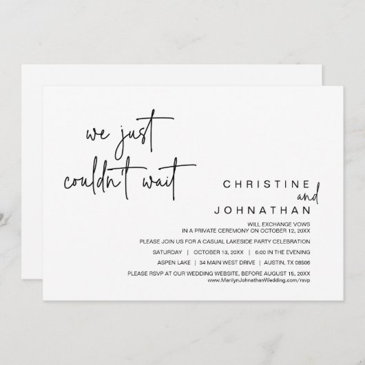 我々は待てなかった、のエロペ結婚メントパーティーinv 招待状 (正面/裏面)