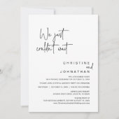 我々は待てなかった、の結婚駆け落ちパーティー 招待状 (正面)