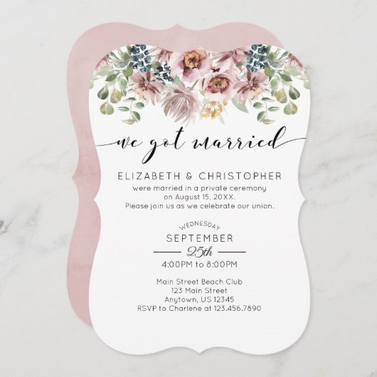 我々は得プー結婚したーニの結婚駆け落ち 招待状 (正面/裏面)