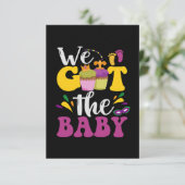 我々は得ベビーかわいい妊娠マルディグラスギフト サンキューカード (スタンド正面)