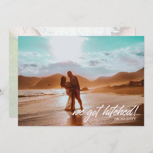 我々は得写真結婚発表を引っ張った 招待状 (正面/裏面)