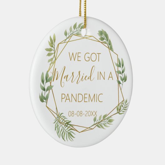 我々は得大結婚した流行性初めてのクリスマスで セラミックオーナメント (右)