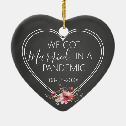 我々は得大結婚した流行第のクリスマスに結婚属する セラミックオーナメント (正面)